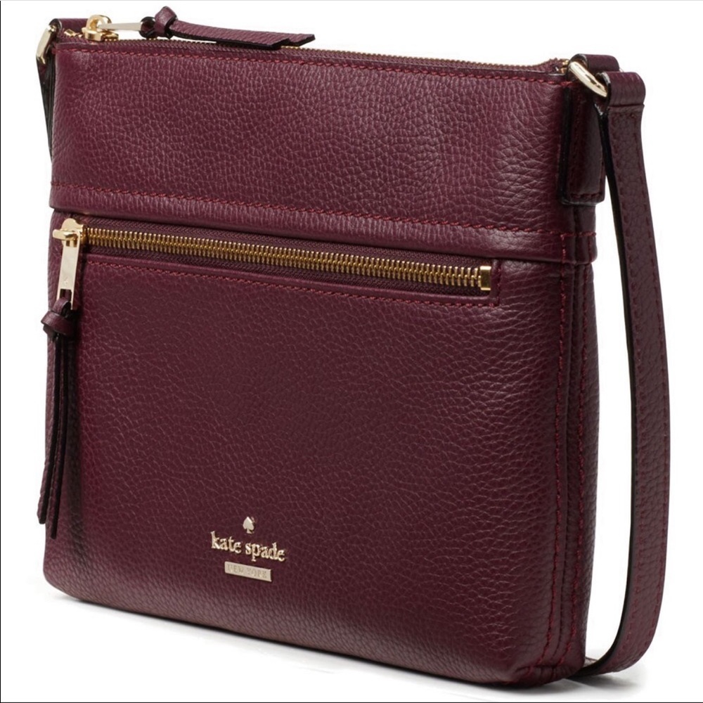 Kate Spade New York Plum Hopkins Street Gabriele Leather Crossbody Bag